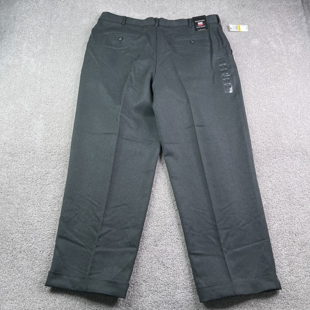 NEW Van Heusen Pants Mens 38x20 Grey Microfiber Pleated Business Trousers NWT
